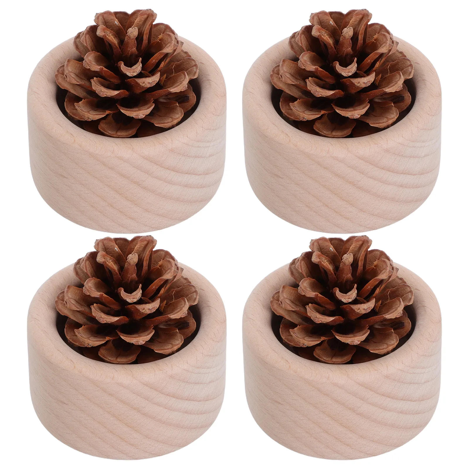 

4Pcs Wood Grain Mini Essential Oil Diffusers Reusable Waterless Fragrance Diffuser for Home Office Yoga Room Bedroom Portable