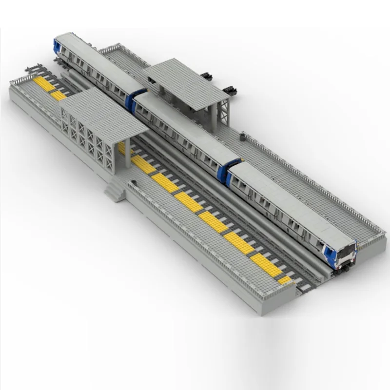 City Car Model MOC Building Bricks Subway Platforms With Train Modular Technology Children Holiday Gifts Assemble Toys Suit