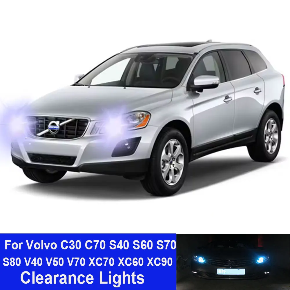 2Pc LED Clearance Parking Side Marker Lights W5W T10 For Volvo C30 C70 S40 S60 S70 S80 V40 V50 V70 XC70 XC60 XC90 Canbus
