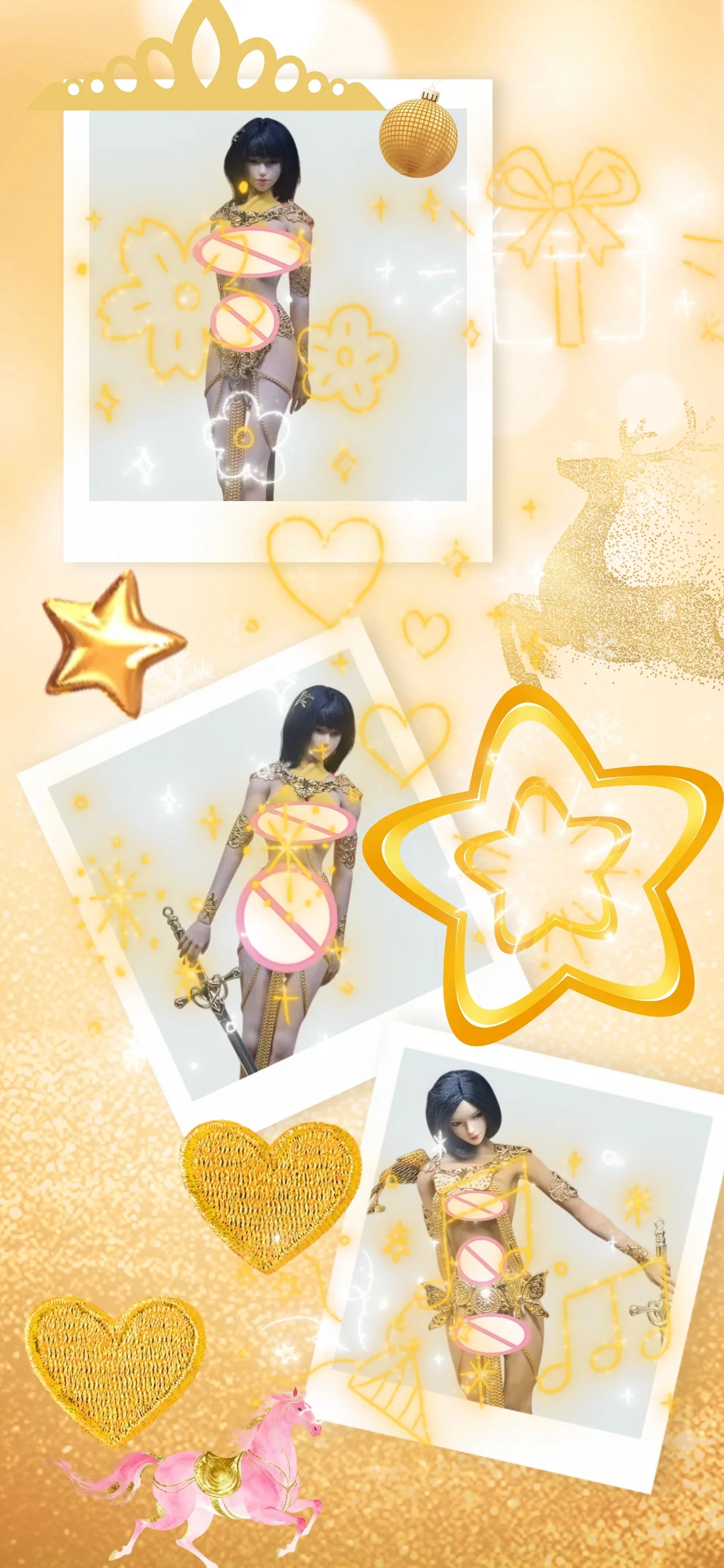 

【Без фигурки】Аксессуары для женской солдатской формы в масштабе 1/6: Золотой эльфийский костюм с бахромой, ажурное металлическое украшение для 12-дюймовой фигурки.