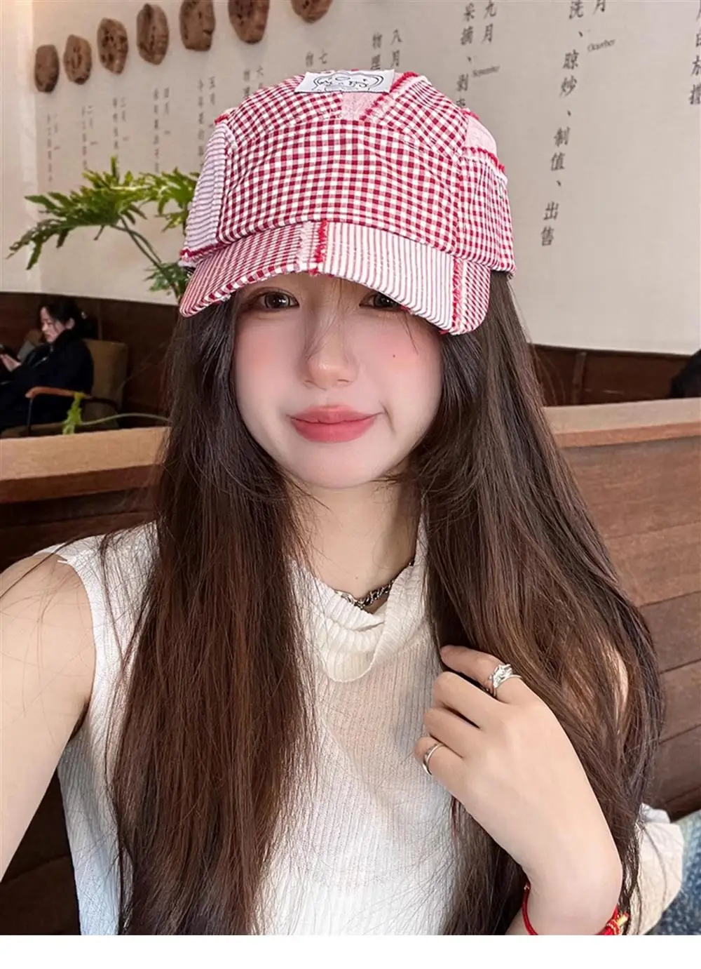 

Japanese Designer Striped Plaid 5-panel Baseball Caps Women Spring Summer Travel Sunscreen Street Trend Hip-hop Peaked Hat