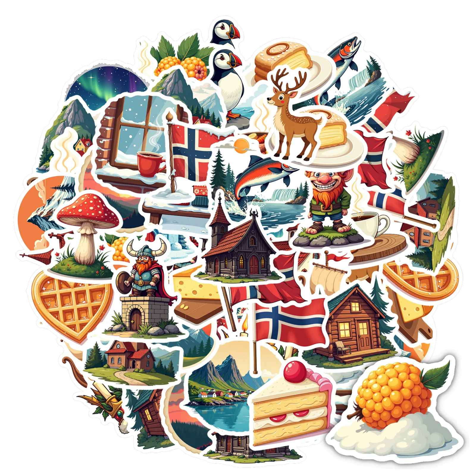 35-100pcs Nordic Charming Stickers Scrapbooking Stickers Aesthetic Retro Graffiti Waterproof Stickers For Planner Diary Decor