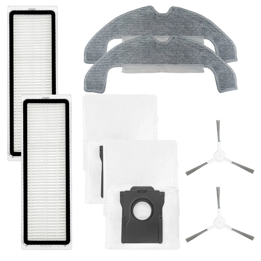 For F10 Plus Robot Vacuum Cleaner Side Brush Filter Mop Cloth Dust Bag Replacement Parts  For Home Cleaning Accessories