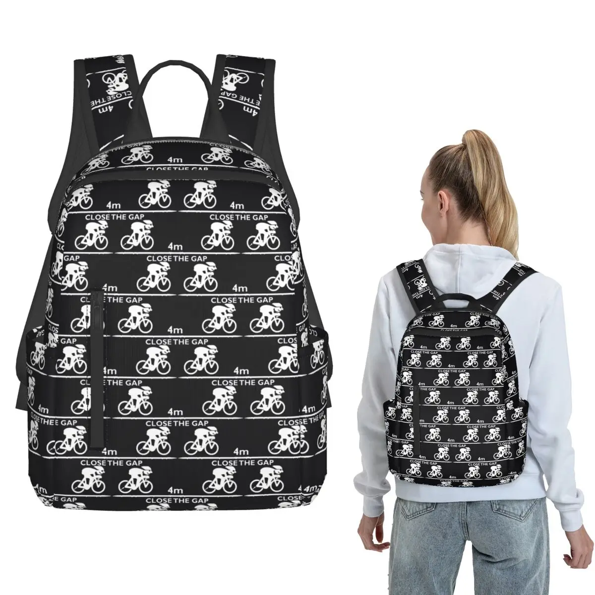 Zwift - Close The Gap Backpack Daypack Boys Girls BookBag School Bag Shoulder Bags for Men Women