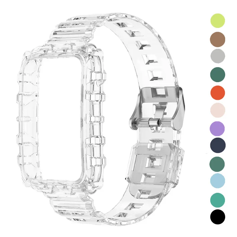Transparentes Armband für Xiaomi Mi Band 7 Pro, weiches Silikon, Ersatz-TPU-Armband + Hülle, 2-in-1-Sportarmband, Xiaomi Miband 7 Pro
