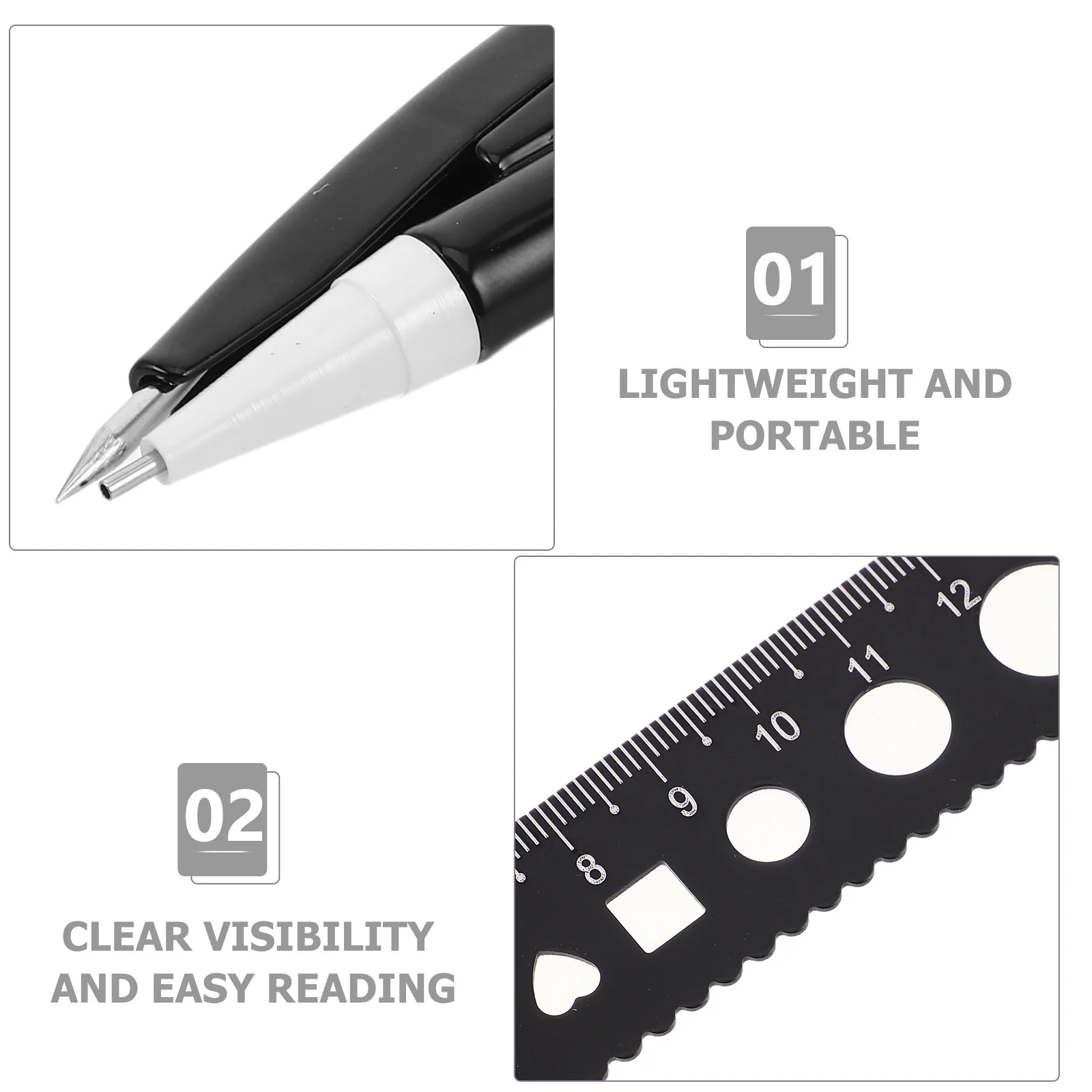 1 مجموعة سبائك الألومنيوم الأسود متعددة الوظائف حاكم أداة مجموعة الهندسة الرسم أدوات قياس مثلث زاوية مقياس الدقة