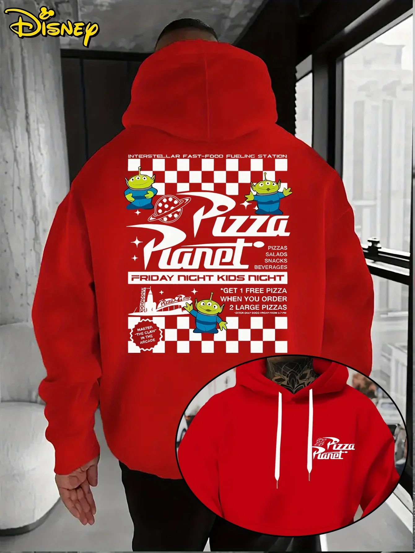 سترة بقلنسوة من Disney Toy Story Alien Pattern، بلوفر كاجوال وعصري مناسب لكل من الرجال والنساء في الخريف والشتاء