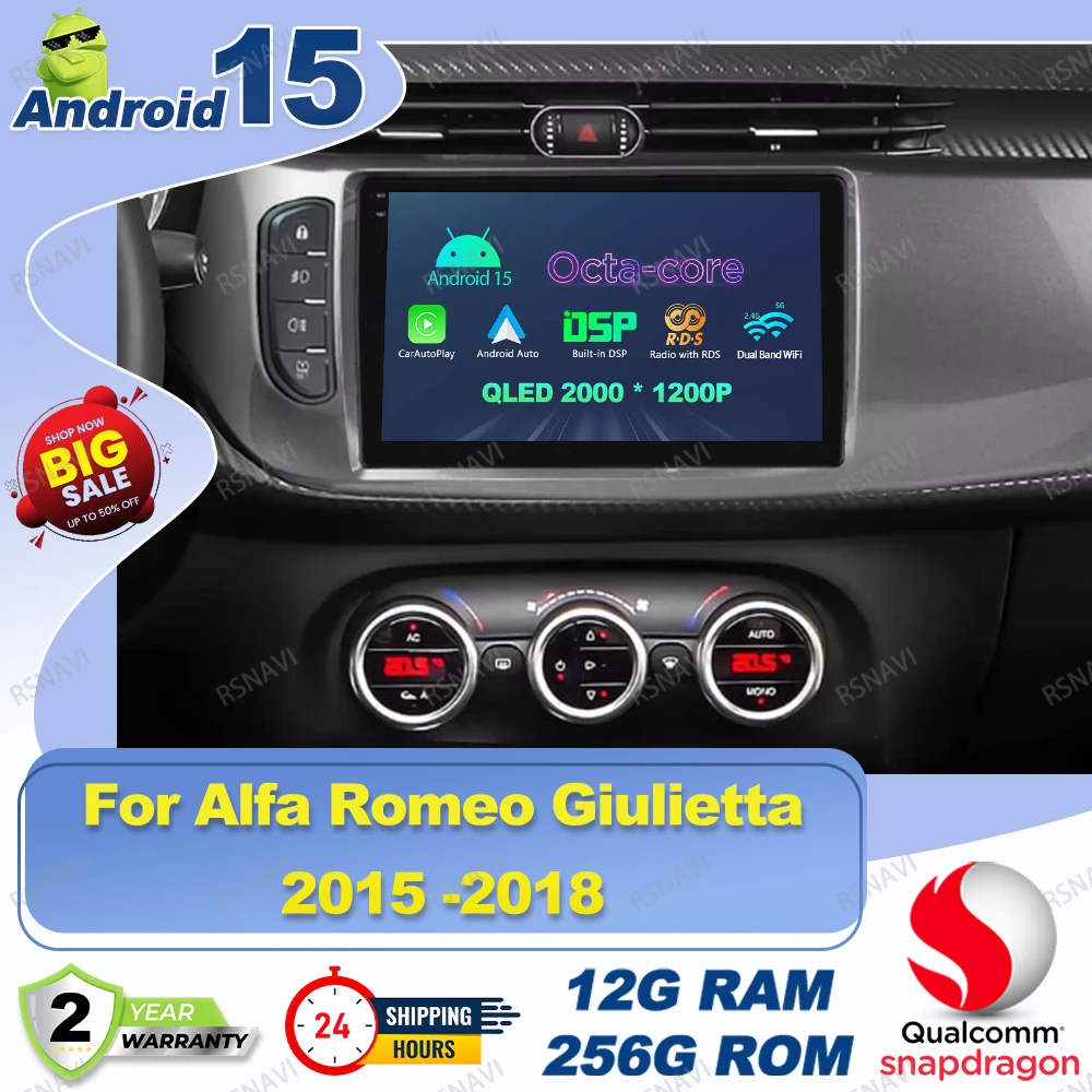 Android 15 Car Radio For Alfa Romeo Giulietta 2015 -2018 Interior Replacement Parts Polo 6r W213 Passat B8 H4 Led H7 Keychain