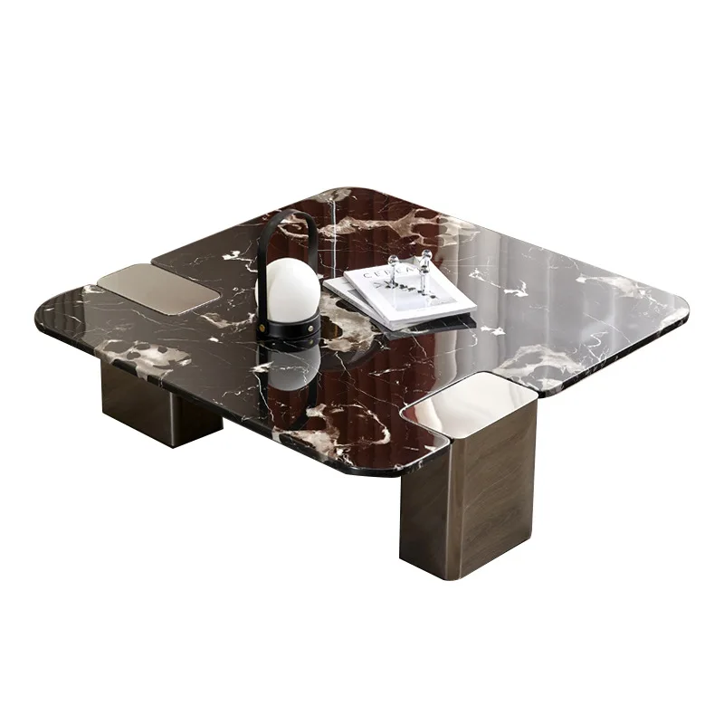Italienischer minimalistischer quadratischer Marmor-Couchtisch für große Wohnung