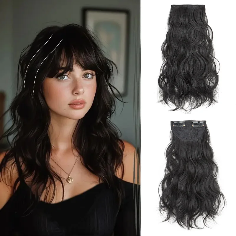 

Synthetic Short Curly Fluffy Invisible Seamless Hair Pads Women Clip in Hair Extension Lining of Hair Top Side Cover Piece