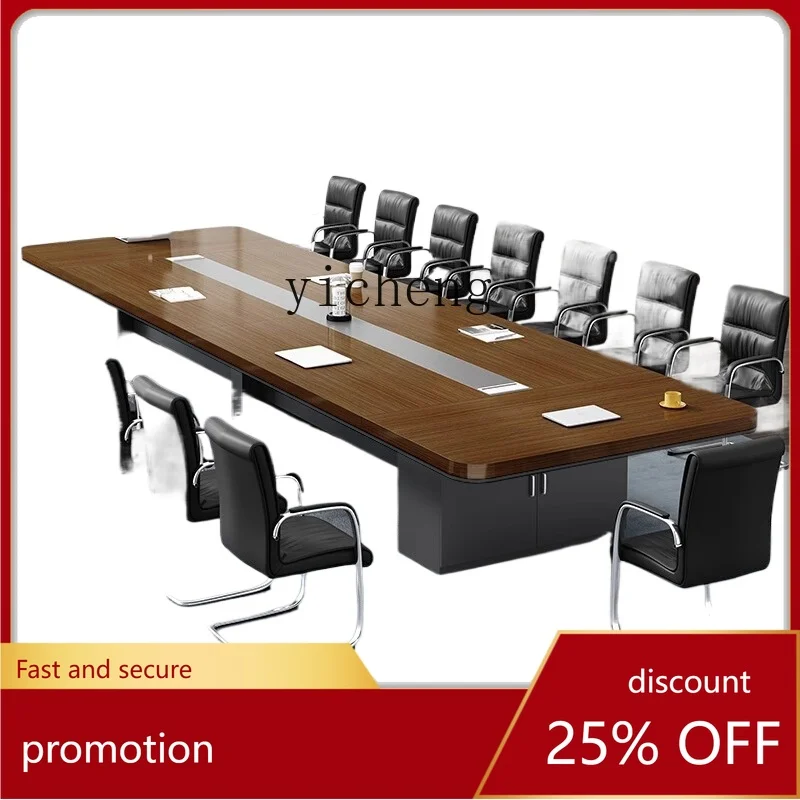 

Длинный настольный светильник для конференций CZ, роскошный высококачественный стол для конференц-зала и комбинация стульев, современный простой большой стол для приема