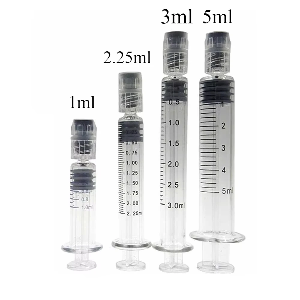 1Pc Heat-resistant Glass Syringe Luer Lock Syringe Borosilicate Glass Prefillable Syringe 1ml/2.5ml/3.5ml/5ml Optional Capacity