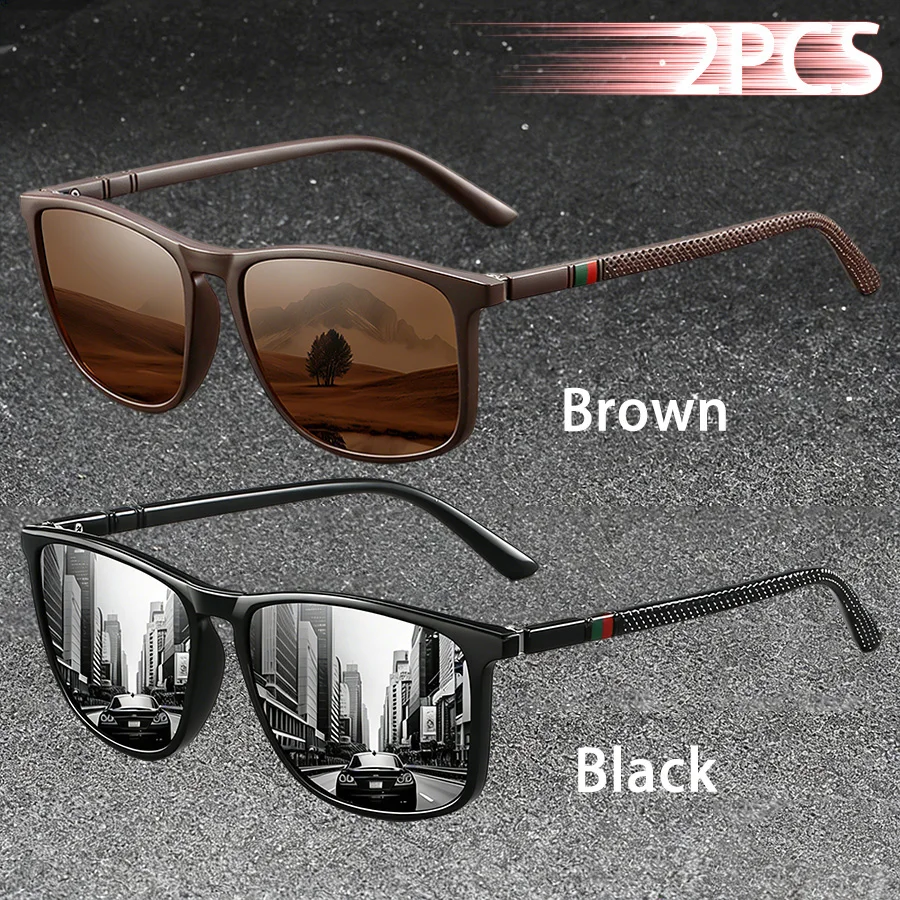 2 Stück Klassische Modische Sonnenbrille mit Buntem Streifendesign für Männer und Frauen zum Autofahren, Angeln und für die Freizeit, Marken-Designer Retro-Sonnenbrille – Detail 7