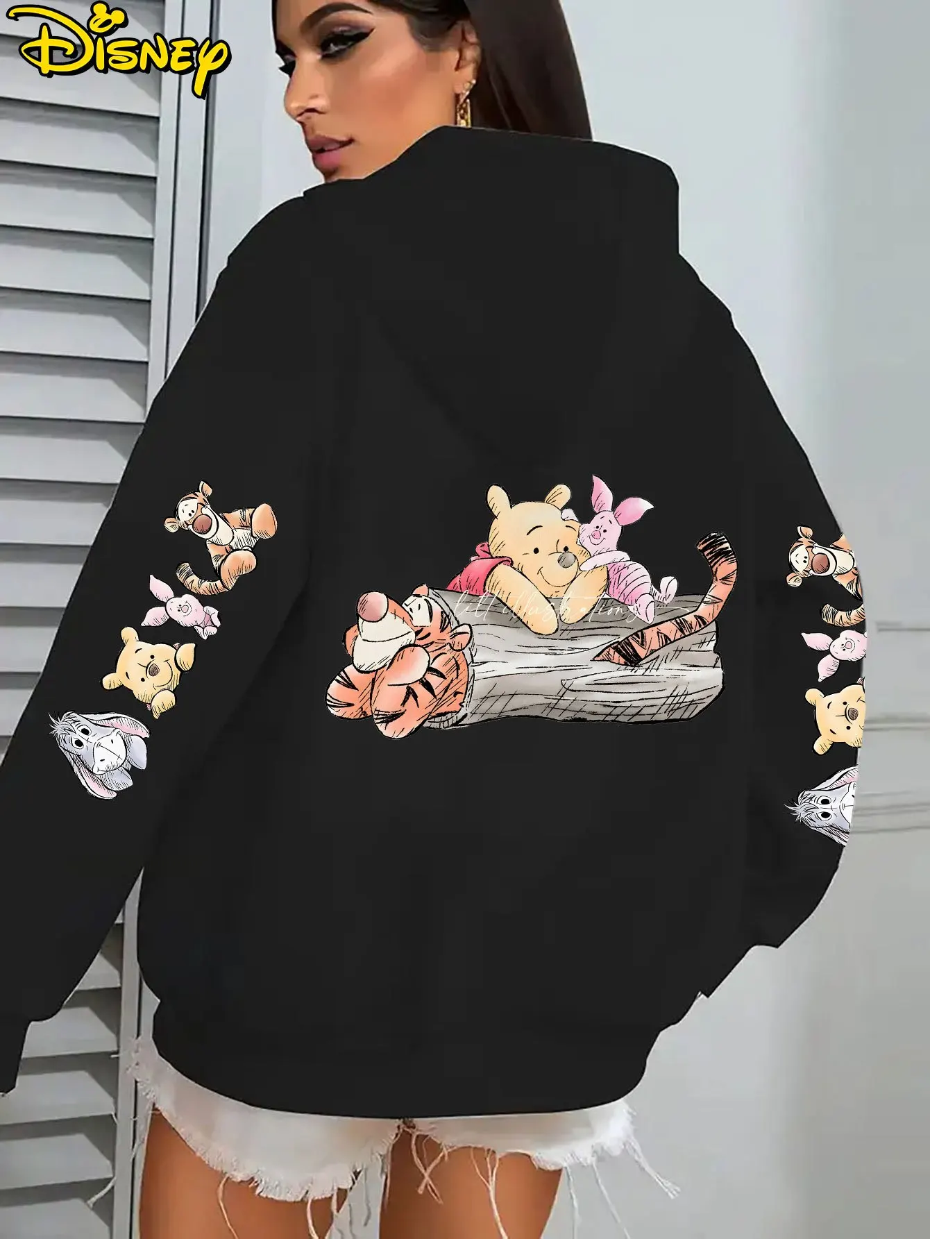 

Толстовка с принтом «Винни-Пух и друзья» от Disney, осенне-зимняя, 100% хлопок — повседневная теплая кофта для мужчин и женщин
