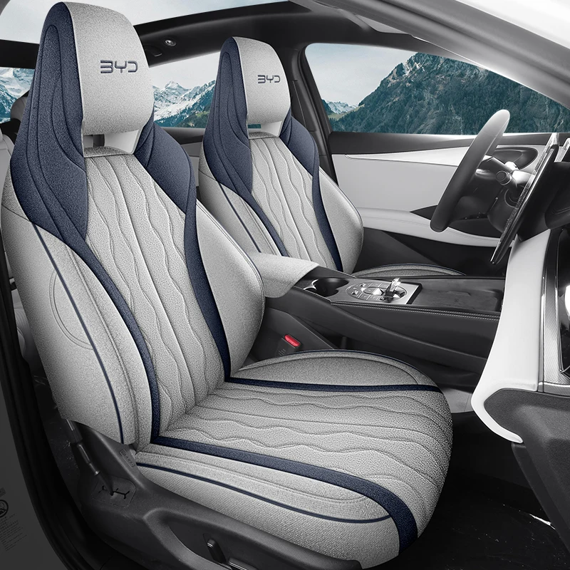 Full Wrapped Fabric Five Seats Car Seat Covers Durable Auto Interior Decoration Cushion for BYD Seal 6 DM‑i Sedan
