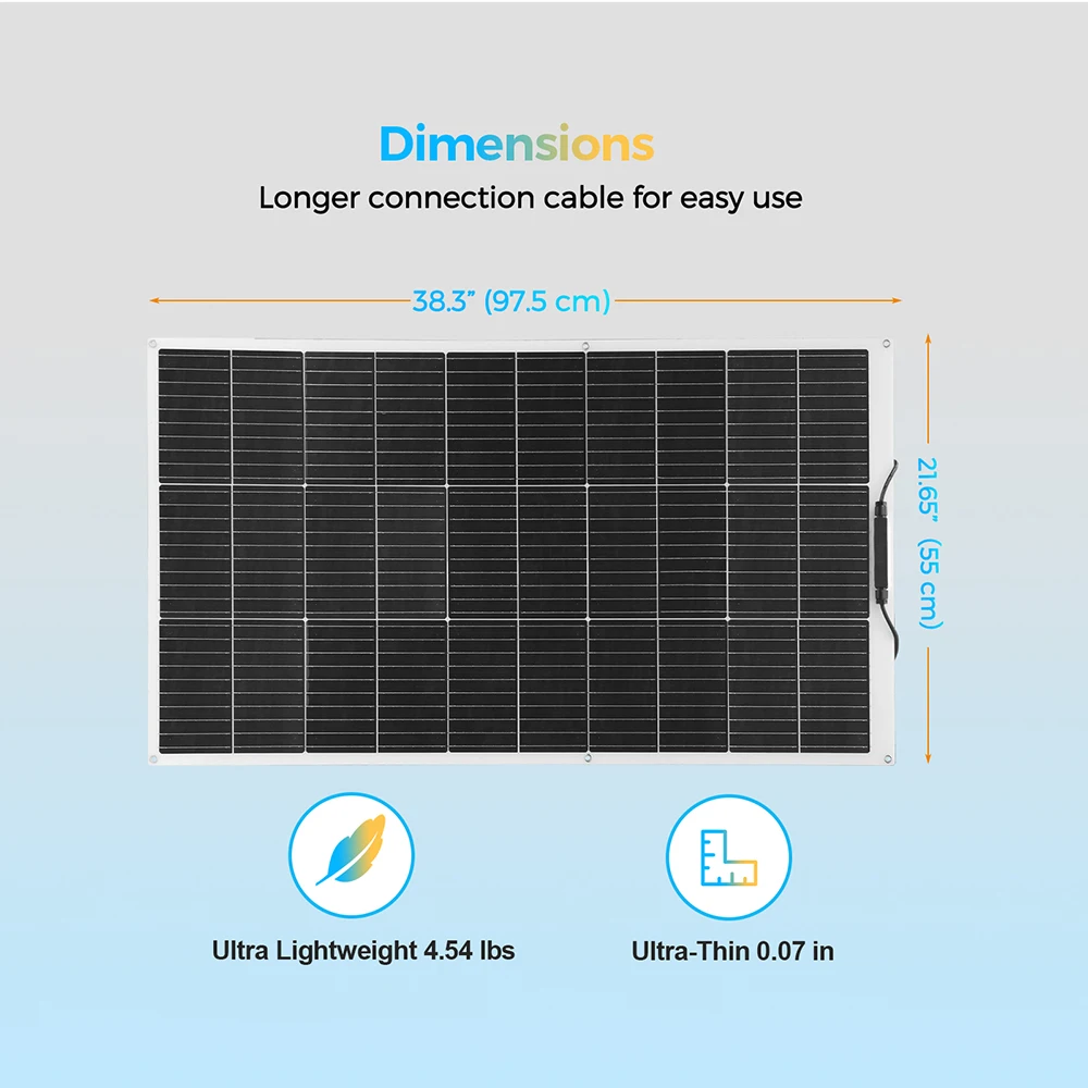 1000W Flexible Solar Panel -Portable paneles solares 10 * 100W son adecuados para los generadores solares al aire libre, baterías de litio móvil, RV Camping, Yate Barco, Aventuras al aire libre