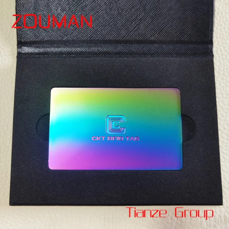 TRbros-Personalizado U Gradiente Cor Busins Card, Fl Side N Metal Card