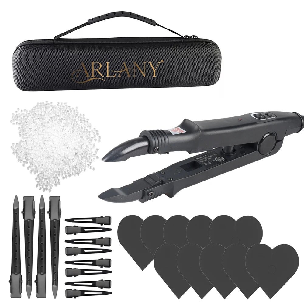 ARLANY الشعر التمديد الحديد عدة الانصهار الشعر التمديد موصل الحديد 10 قطعة درع الحرس 40 جرام الكيراتين الغراء ل K-تلميح ملحقات #1