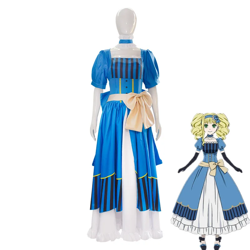 

Black Butler Elizabeth Ethel Cordelia Midford Blue Dress Cosplay Costume Girl Halloween Carnival Outfits