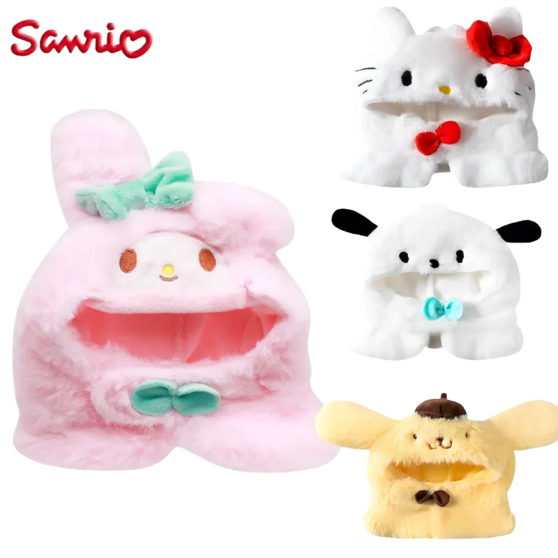 

Sanrio Hello Kitty Pompom Cinnamoroll Sam Sullivan Kawaii Anime Cartoon Plush Doll Pet Head Cover Decorative Cat Dog Accessories