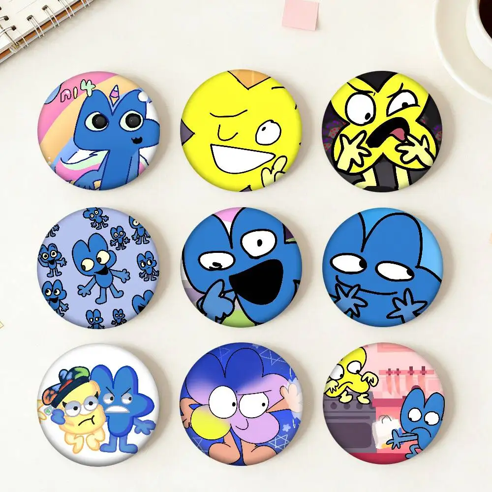 Game Peripheral BFDI Four And X Round Badge Creative Brooch Clothing Backpack Accessories Lapel Pin