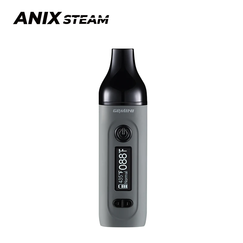 Original Anix Gemini สมุนไพรแห้ง Vaporizer Kit 2200MAh แบตเตอรี่สมุนไพรชุด OLED หน้าจอสแตนเลสเตาอบความร้อน Chamber Vape