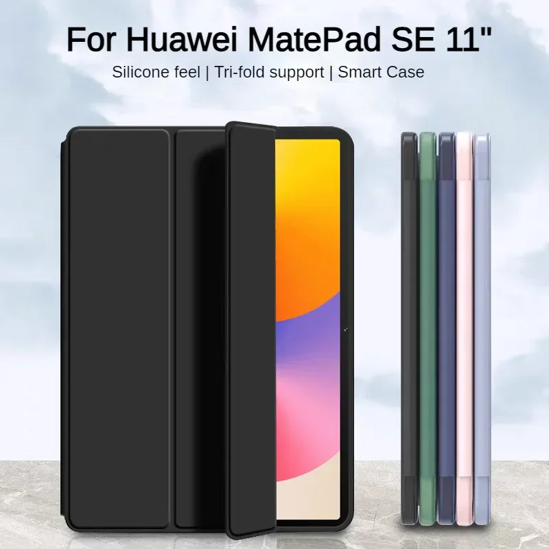 Smart Case For Huawei MatePad SE 11 inch AGS6-W00 PU Leather Tri-fold Magnetic Stand Cover for MatePad SE 11