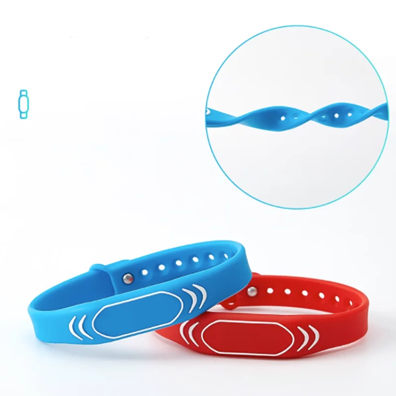 Cinturino da polso regolabile 125Khz ID EM4100 bracciale impermeabile Touchable Access Control Tag Token Electric Lock Cards