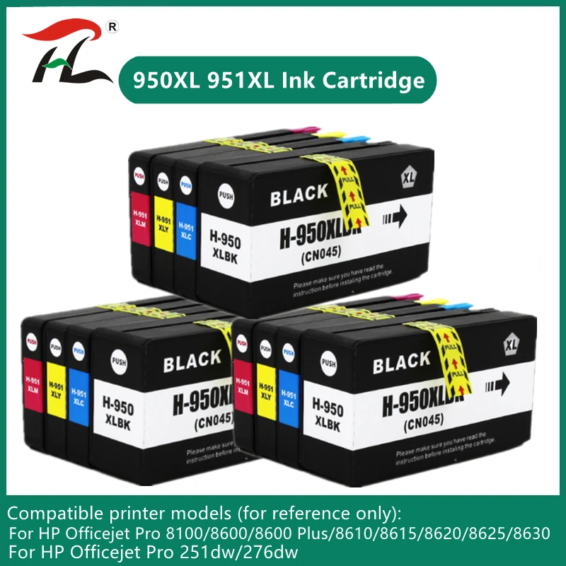 

Compatible HP Officejet Pro 8100 8600 8610 8615 8620 8625 8630 251dw 276dw Ink Cartridge With Ink For HP 950XL 951XL 950 951 XL