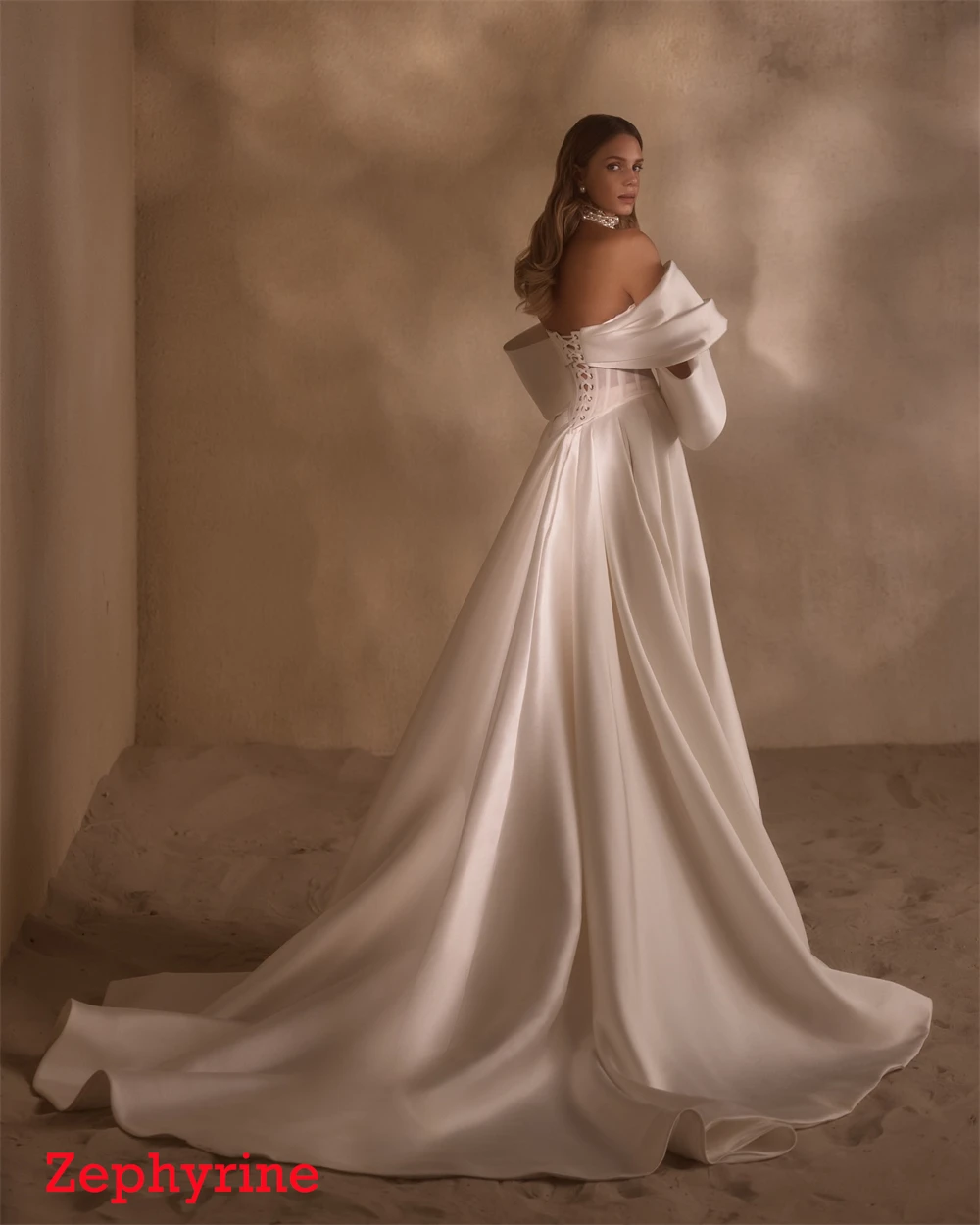 Personalizado sereia requintado cetim branco noche clássico fora do ombro sem mangas vestidos de baile vestidos de festa