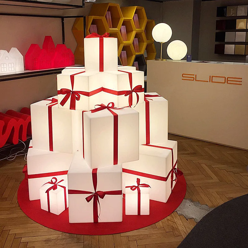 LED square charging outer 16-color remote control stool luminous decorative lamp desk lamp bar stool