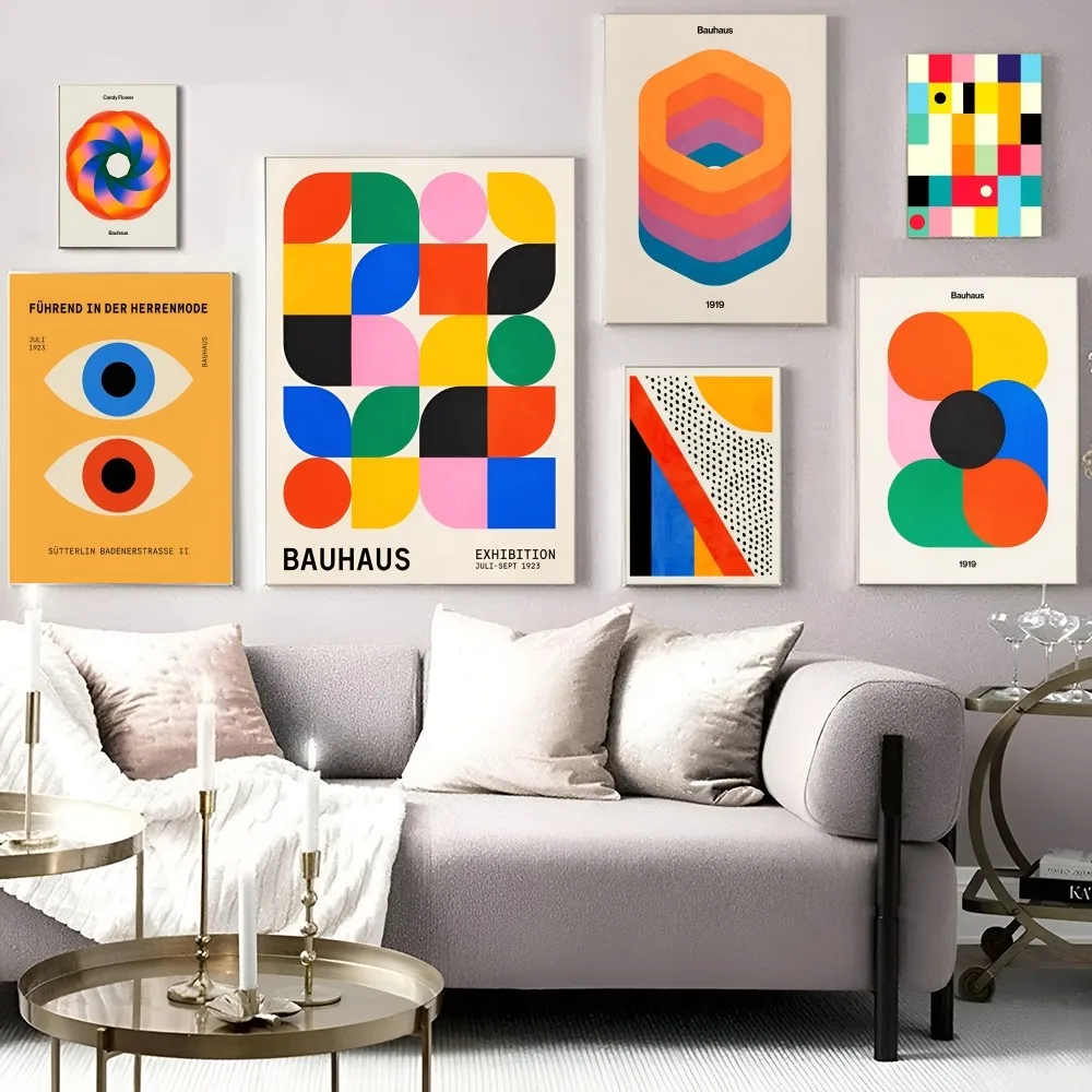 Bauhaus Print Good Quality Prints and Posters Waterproof Paper Sticker Coffee House Bar Posters Wall Stickers