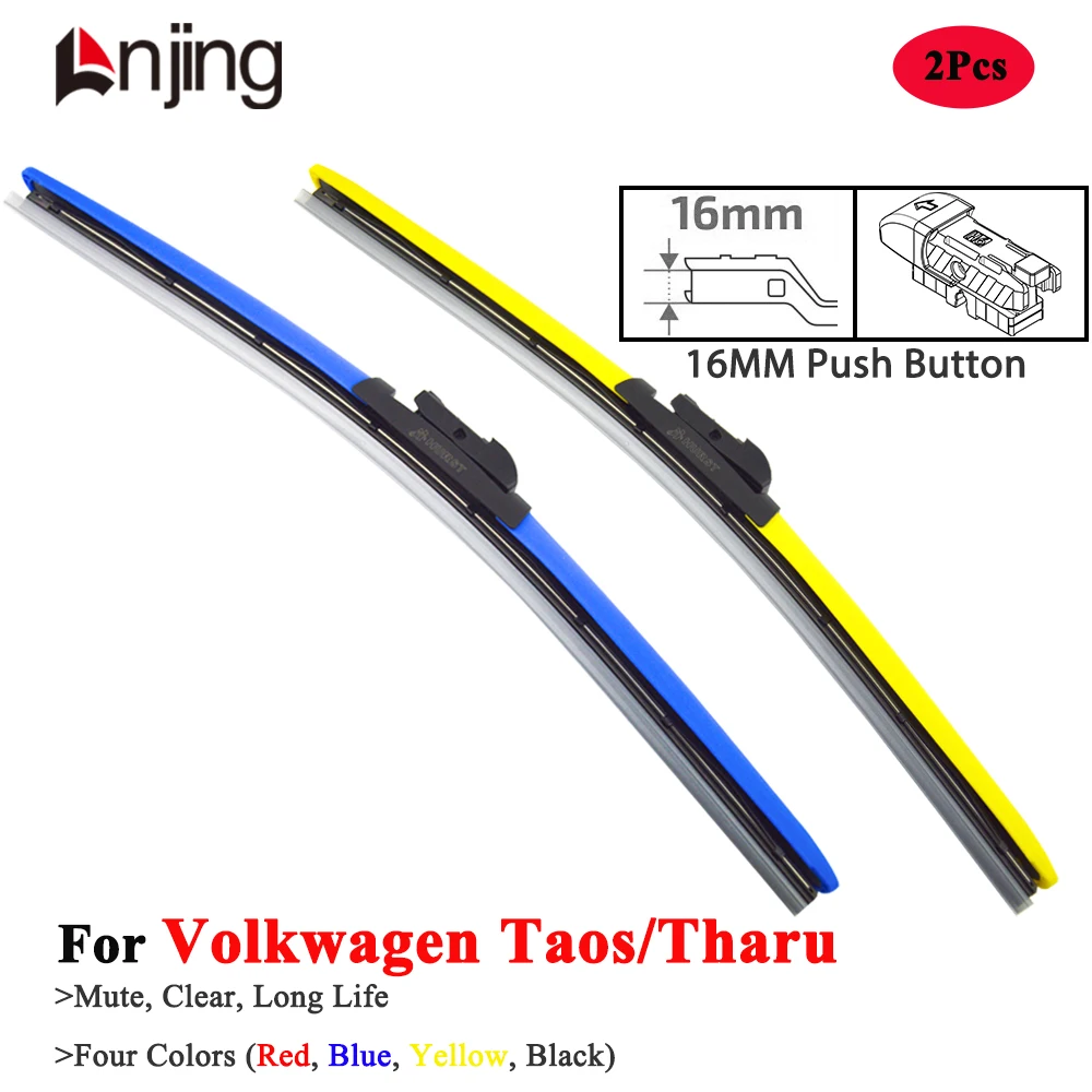 LNJING Colorful Wiper Blades For VW Volkswagen Taos Tharu SUV 2020 2021 2022 2023 2024 2025 Car Accessories Yellow Hybrid Wipers