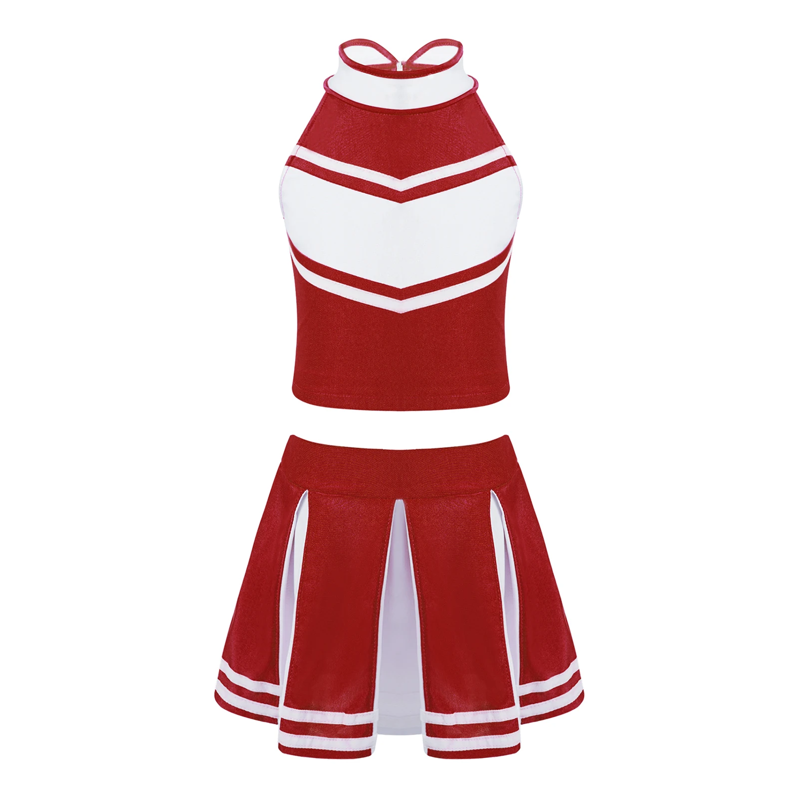 Kids Girls Cosplay Cheerleader Costumes Cheer Dance Outfits Schoolgirl Uniform for Dancing Stage Performance Cheerleading Sets