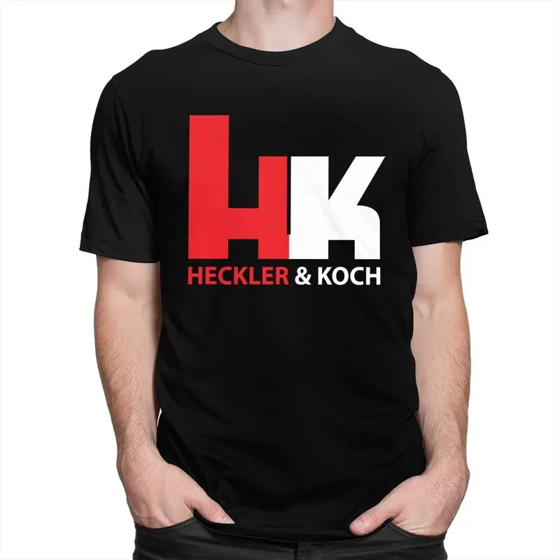 مخصص HK هيكلر الأسلحة النارية Koch Gun تي شيرت للرجال التي شيرت أزياء المحملة قصيرة الأكمام تي شيرت