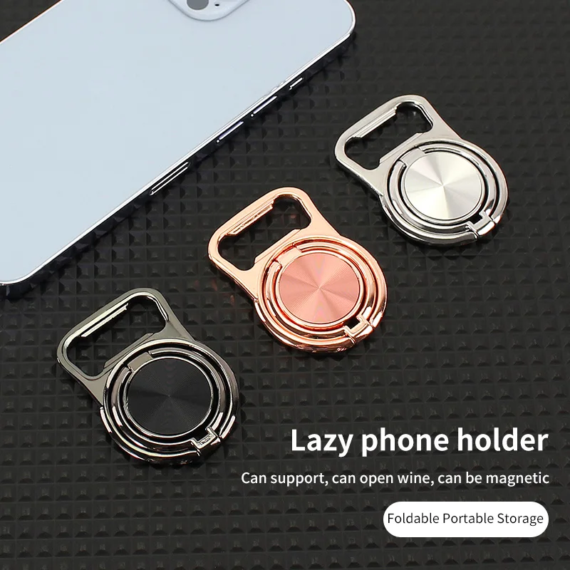 Ring Holder Mobile Phone Buckle Back Sticker Stand for iPhone 15 Cross-border Ultra-thin CellPhone Bracket Metal Folding Support