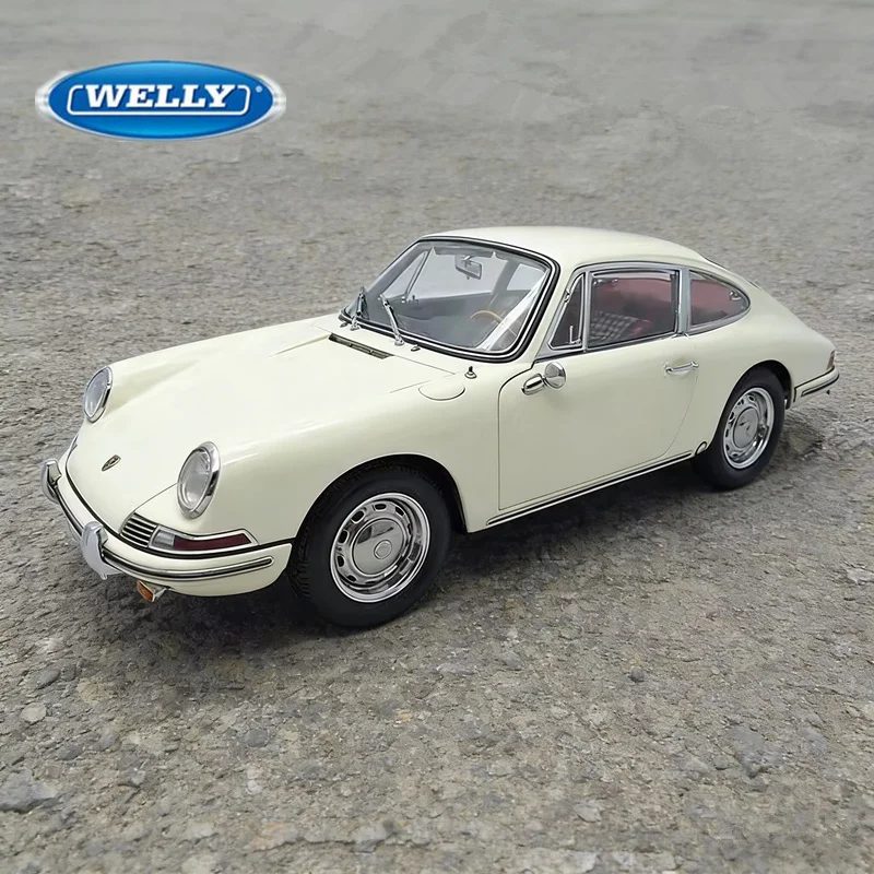 WELLY 1:24 1964 Porsche 911 Alloy Classic Sports Car Model Diecasts Metal Toy Vehicles Car Model Simulation Collection Kids Gift