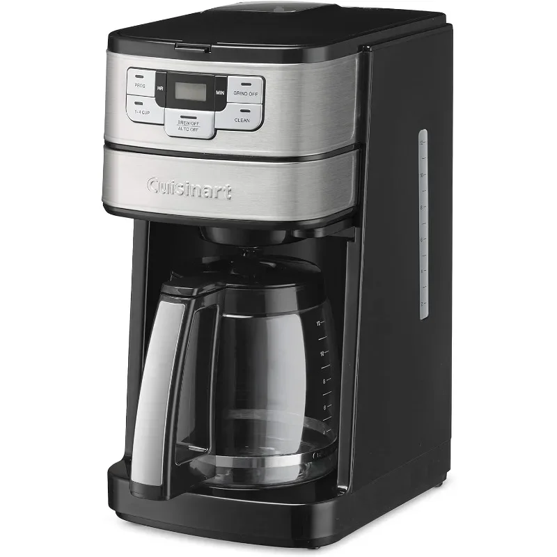 Cuisinart DGB-400 Automatic Grind and Brew 12-Cup Coffeemaker with 1-4 Cup Setting and Auto-Shutoff, Black/Stainless Steel