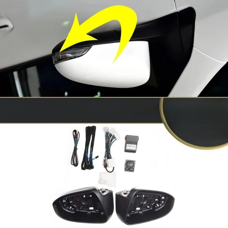 Espelho lateral do carro dobrável kit espelho retrovisor dobrável engrenagem do motor energia elétrica para corolla e170 e180 auris e180 2016-2018