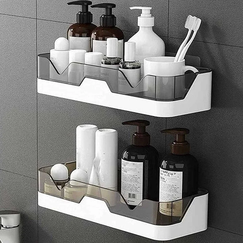 

Wall Mounted Bathroom Shelves,2 Pack Of Shower Caddy Kitchen Organization,Floating Shelves For Organization And Storage