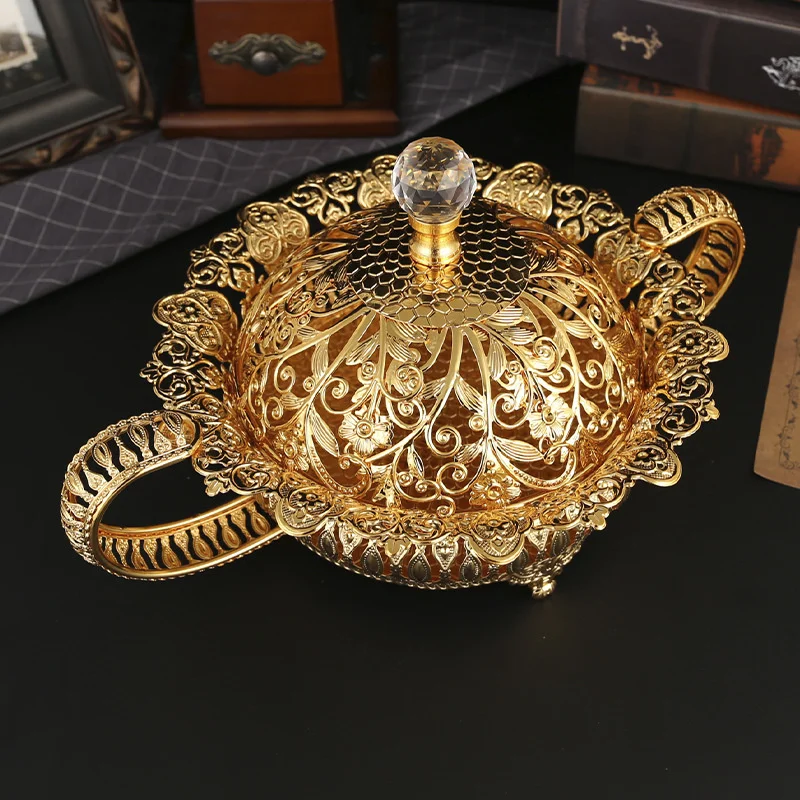 

European Classical Style Metal Fruit Plate Living Room Coffee Table Dried Fruit Box Organizer Boxes New Home Desktop Ornament