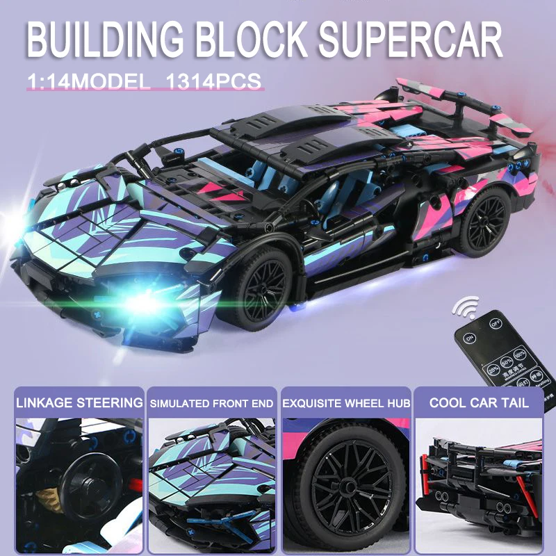 Technical APP Remote Control Moter Power Sport Car Building Blocks Bricks Speed Racing Supercar Sets Toys For Kids Models Gifts