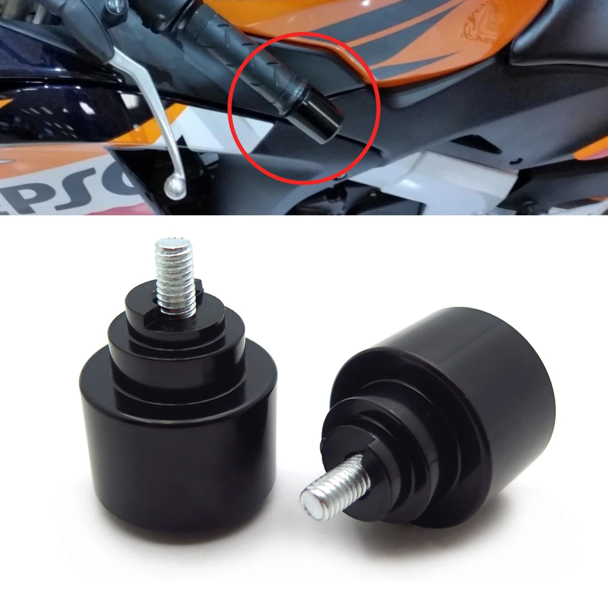 Extremos de barra de manillar para Honda CBR 600RR 125 250 300 500 900RR 929RR 1000RR GL1800 VTR F1/F2/F3/F4/F4i de aluminio