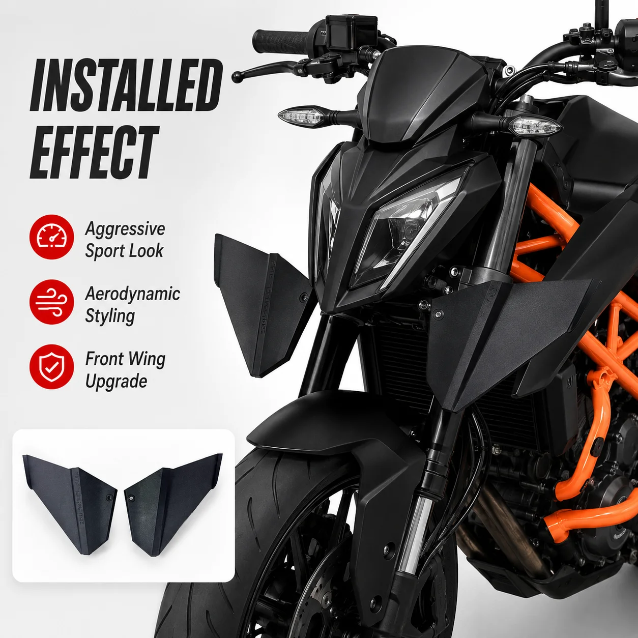Motorcycle GP Wing Front Spoiler Lower Lip Downforce Fairing Kit Compatible With KTM 1290 Super Duke R RR EVO 2020-2024