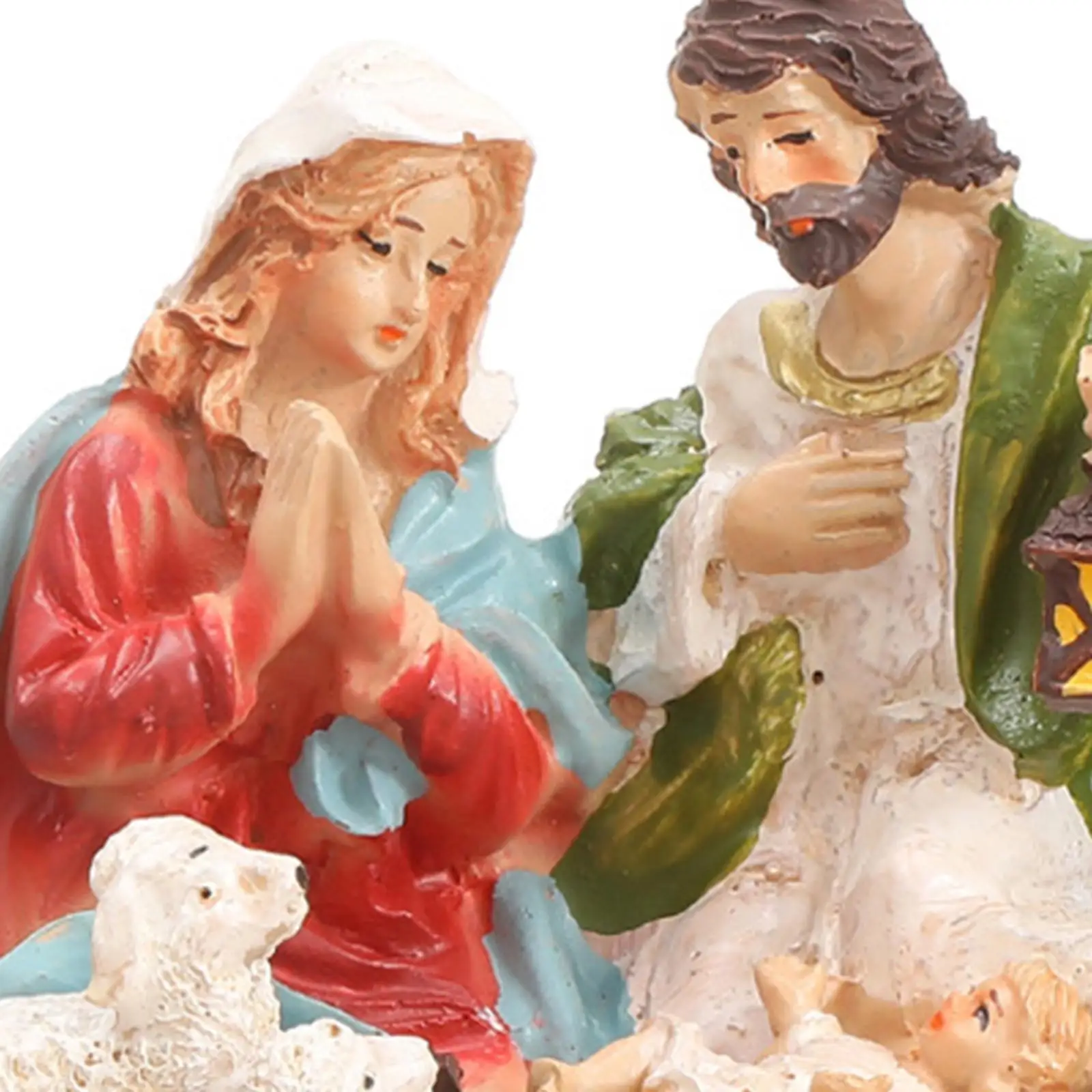 Nativity Scene Jesus Birth Figurine Handcrafted Home Decor Sculpture