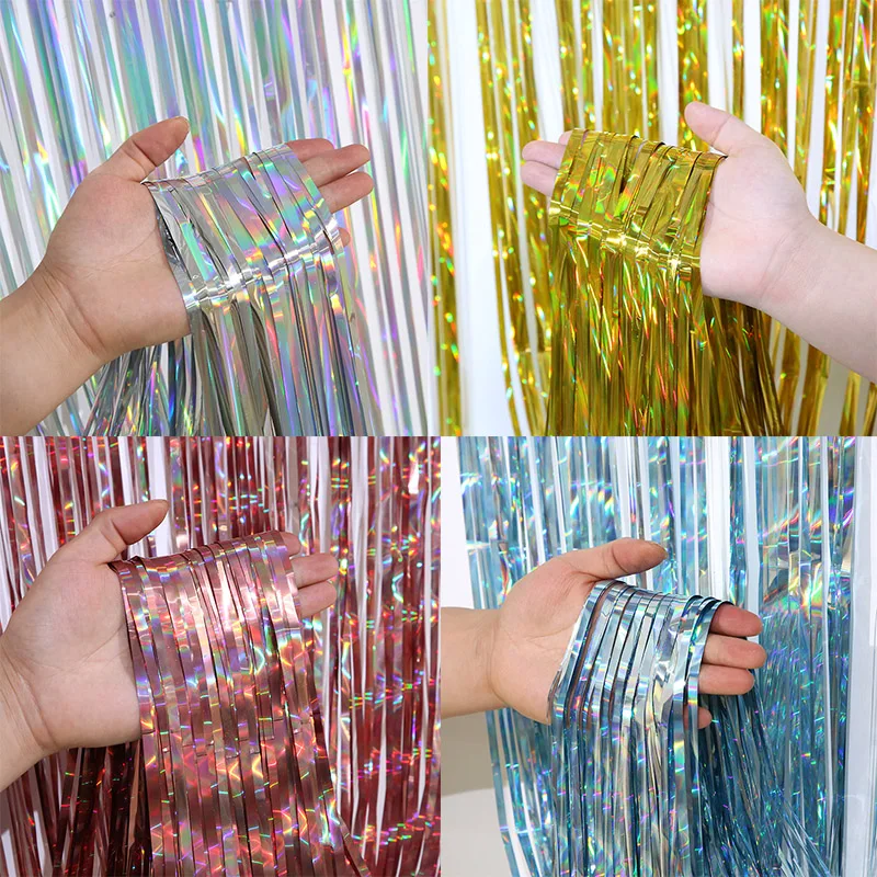 Advanced Birthday Party Decorations Backdrop Wall Foil Tassel Fringe Curtain Kids Adult Photo Booth Baby Shower Party Supplies