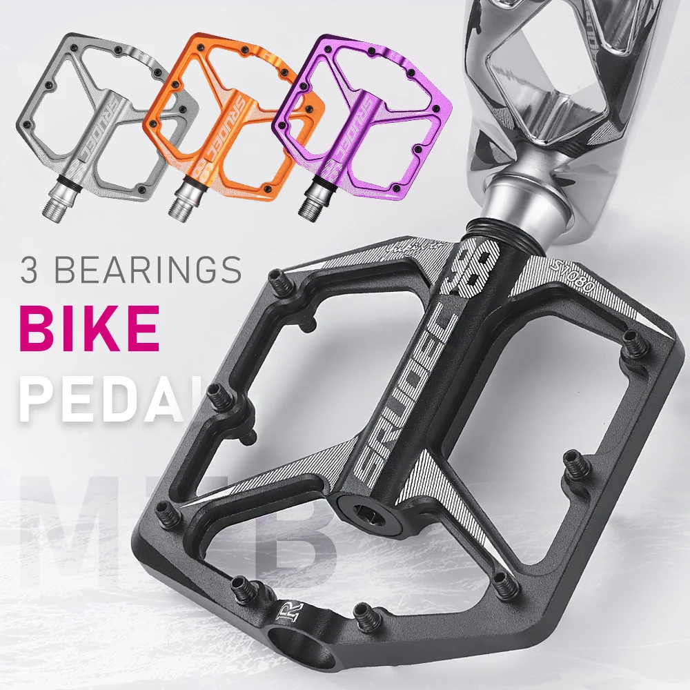 

KRSEC Three Bearing Bicycle Pedals Ultralight BMX MTB Road Mountain Bike Pedals Non-slip Aluminum Alloy CNC Cycling Parts
