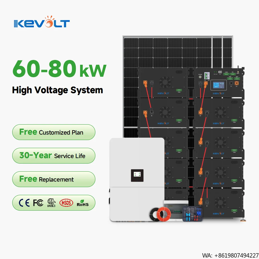 High Voltage Hybrid Solar System 60kW 80kW Complete Industry & Commerce Solar Energy System