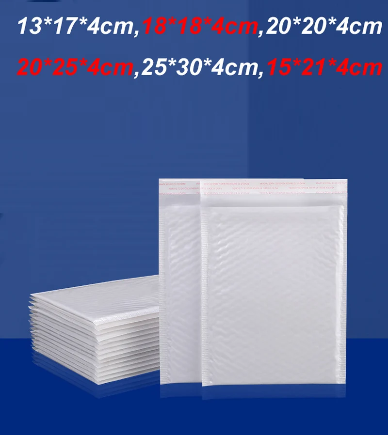 10 pçs/lote saco bolha Envelope branco Bubble PolyMailer auto selo mailing bags acolchoados Envelopes Para Revista Forrado Mailer