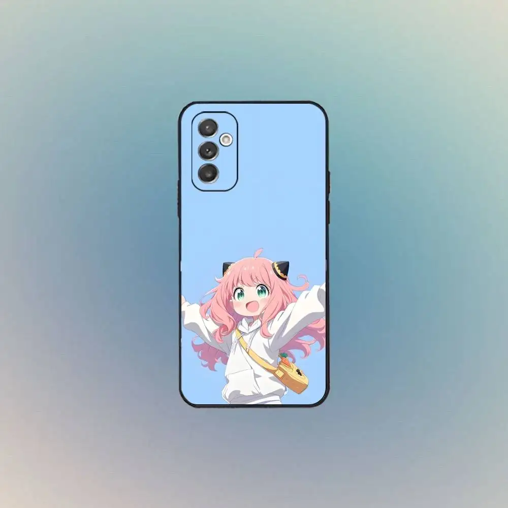 حافظة هاتف S-Spy X Family Anya Forger لهاتف سامسونج S 25,24,23,22,30,21,10,9,Ultra,Plus,Lite,FE,4,5G حافظة ناعمة سوداء